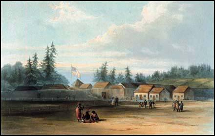 Fort Vancouver by H. Warre (1848)